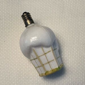 Milk glass cupcake Holiday Light Bulb